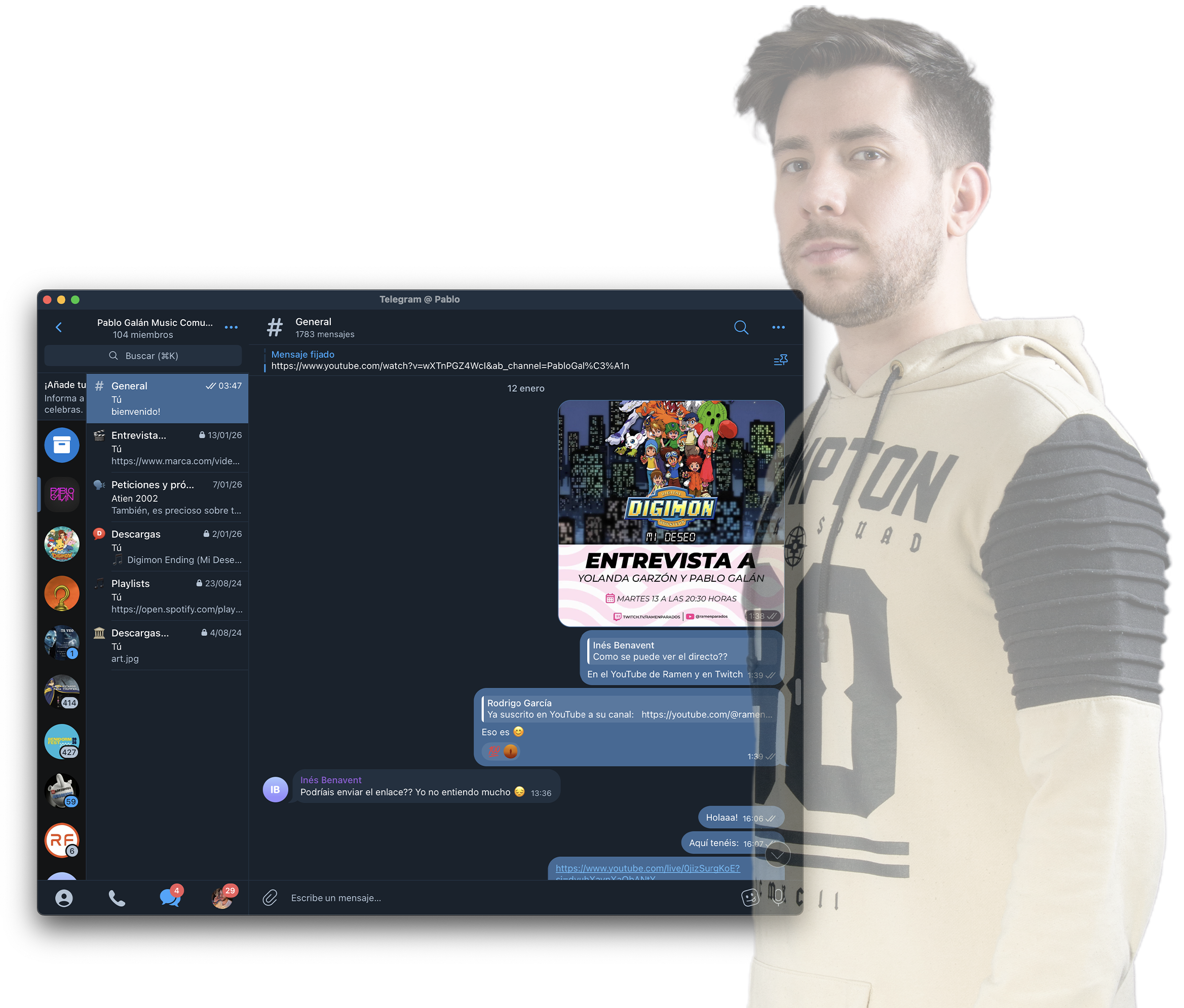 Telegram Pablo Galán